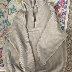 oversized aerie quarter zip